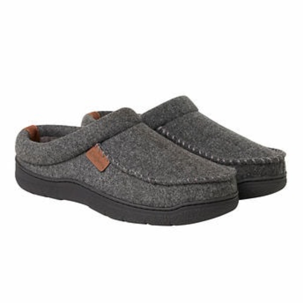 New Mens Cushioned Dearform Slippers  Gray